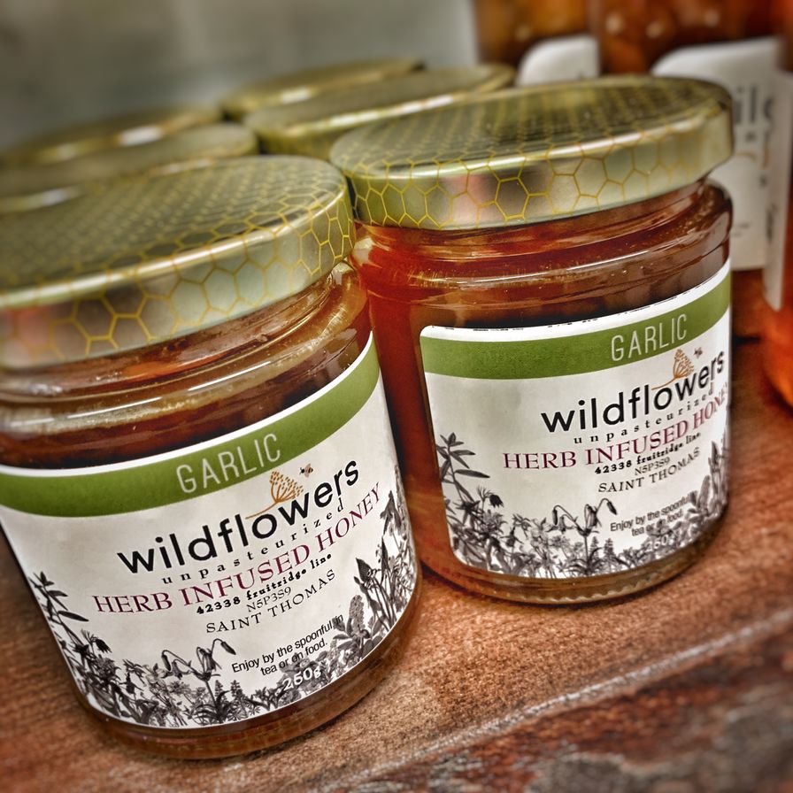 Wildflowers Honey - Garlic Herb Infused - 250g - Glass Jar