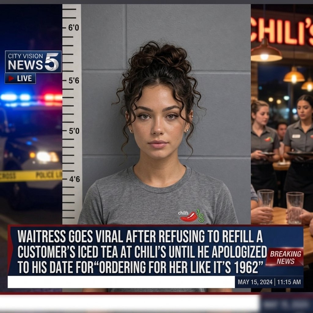 WAITRESS GOES VIRAL AFTER REFUSING TO REFILL A CUSTOMER'S ICED TEA AT CHILI'S UNTIL HE APOLOGIZED TO HIS DATE FOR "ORDERING FOR HER LIKE IT'S 1962"