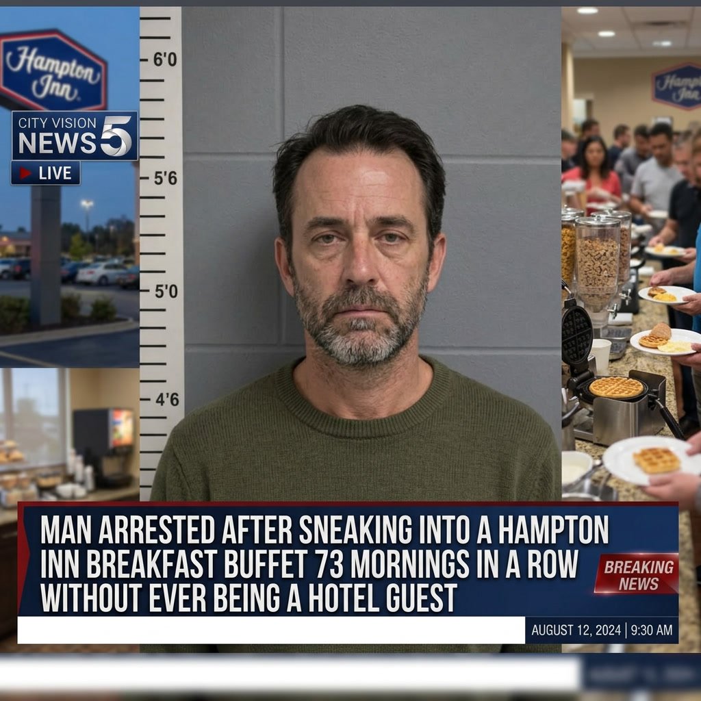 UPDATE: HAMPTON INN BREAKFAST BUFFET SUSPECT RELEASED ON BAIL, IMMEDIATELY SPOTTED AT A HOLIDAY INN EXPRESS THREE BLOCKS AWAY HOLDING THE SAME TUPPERWARE