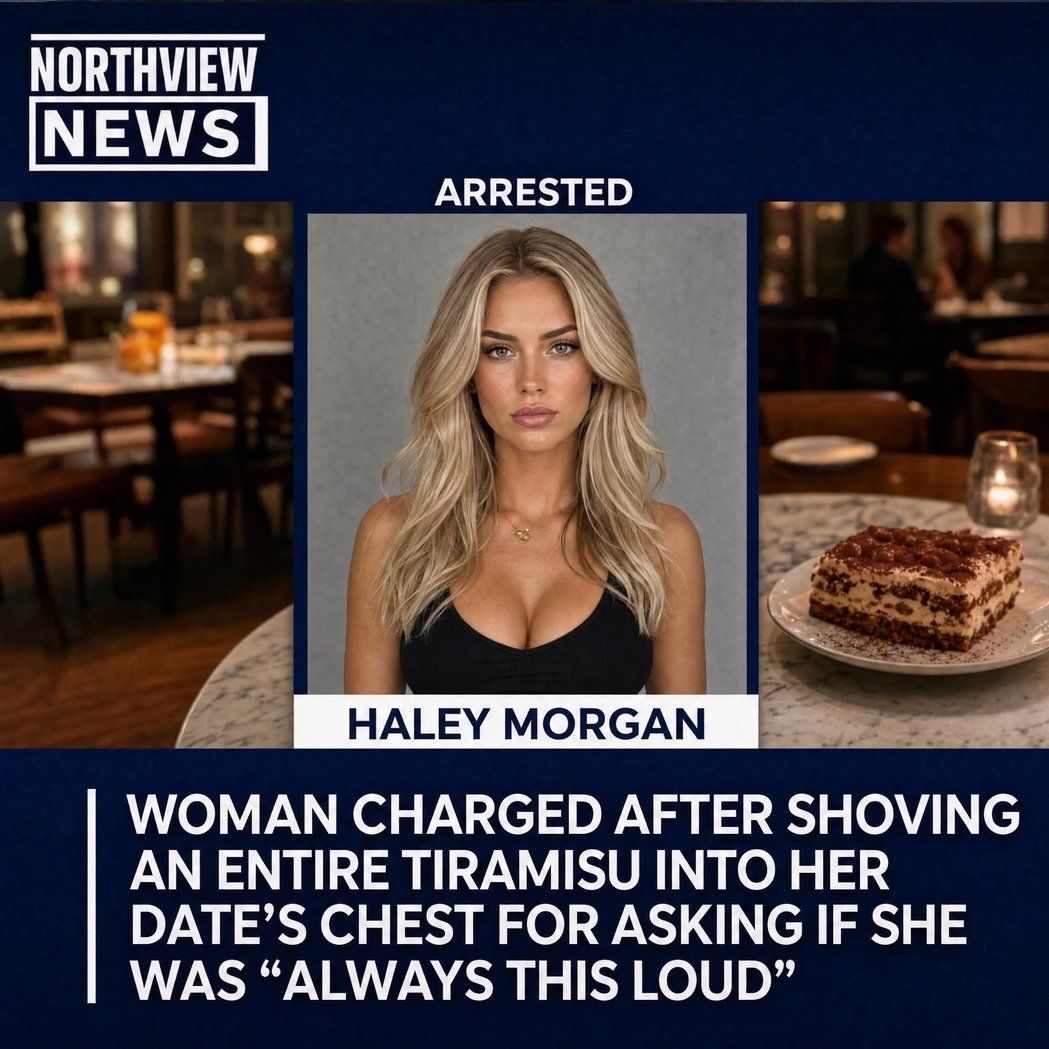 WOMAN CHARGED AFTER SHOVING AN ENTIRE TIRAMISU INTO HER DATE'S CHEST FOR ASKING IF SHE WAS "ALWAYS THIS LOUD"