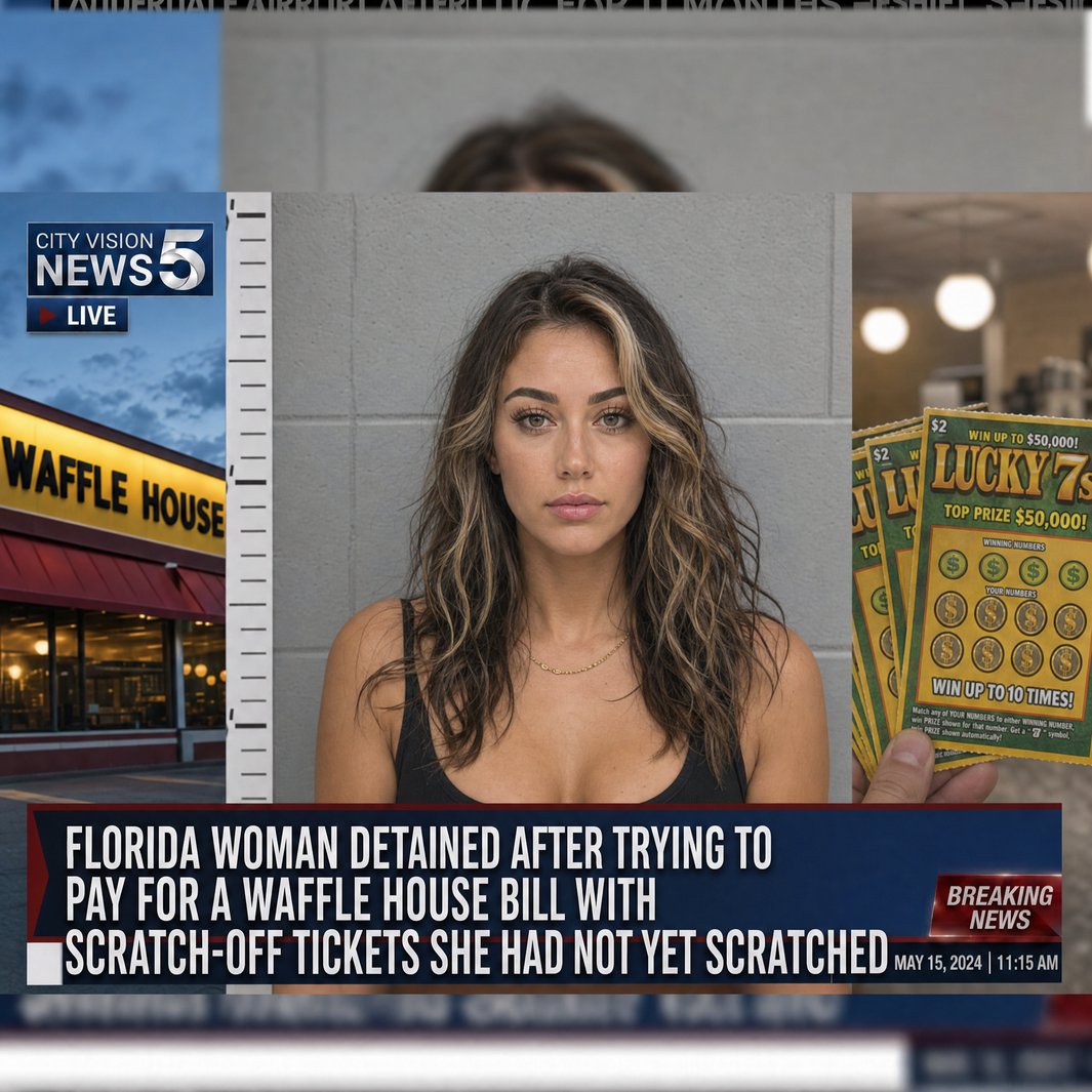 FLORIDA WOMAN DETAINED AFTER TRYING TO PAY FOR A WAFFLE HOUSE BILL WITH SCRATCH-OFF TICKETS SHE HAD NOT YET SCRATCHED