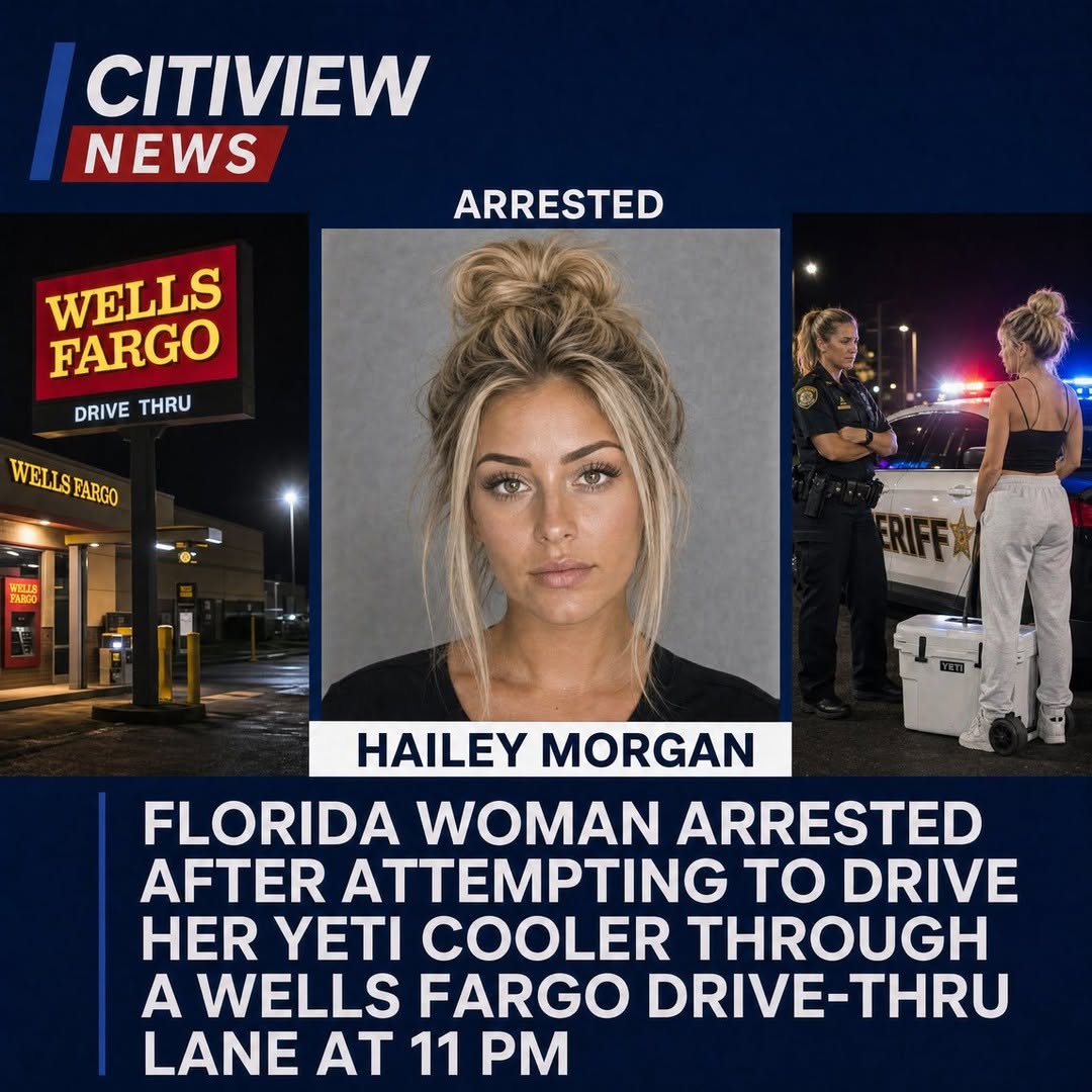 FLORIDA WOMAN ARRESTED AFTER ATTEMPTING TO DRIVE HER YETI COOLER THROUGH A WELLS FARGO DRIVE-THRU LANE AT 11 PM