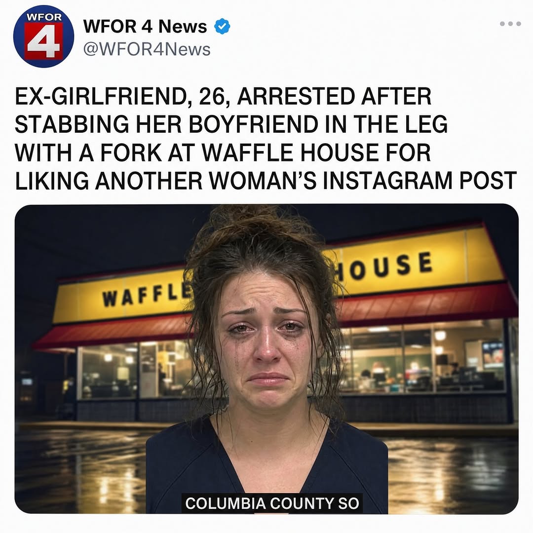 EX-GIRLFRIEND, 26, ARRESTED AFTER STABBING HER BOYFRIEND IN THE LEG WITH A FORK AT WAFFLE HOUSE FOR LIKING ANOTHER WOMAN'S INSTAGRAM POST
