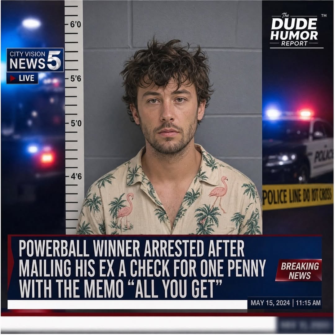 POWERBALL WINNER ARRESTED AFTER MAILING EX A CHECK FOR ONE CENT WITH MEMO: “ALL YOU GET”