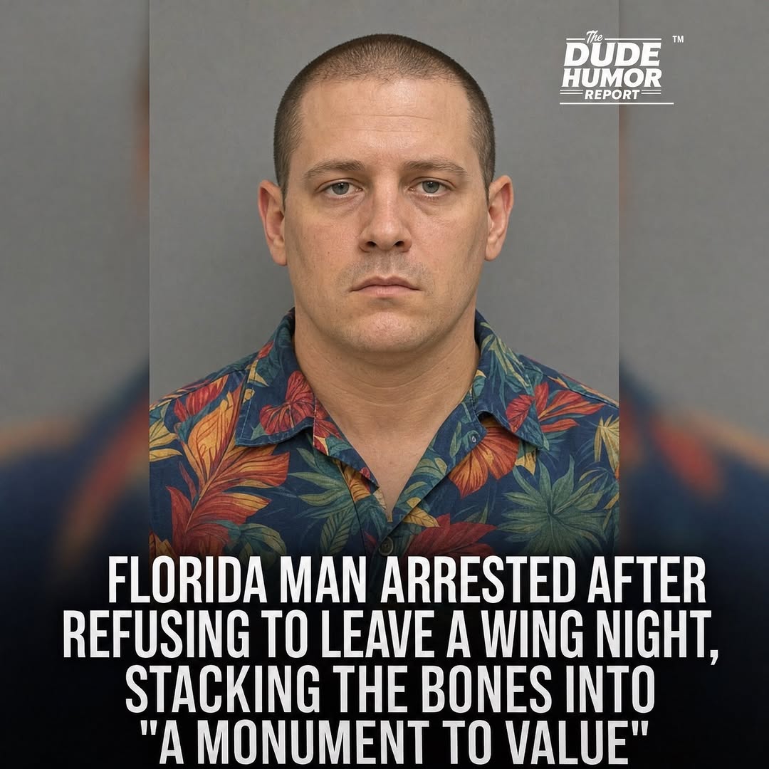 FLORIDA MAN ARRESTED AFTER REFUSING TO LEAVE WING NIGHT, CLAIMING HE WAS BUILDING A "MONUMENT TO VALUE" ONE BONE AT A TIME