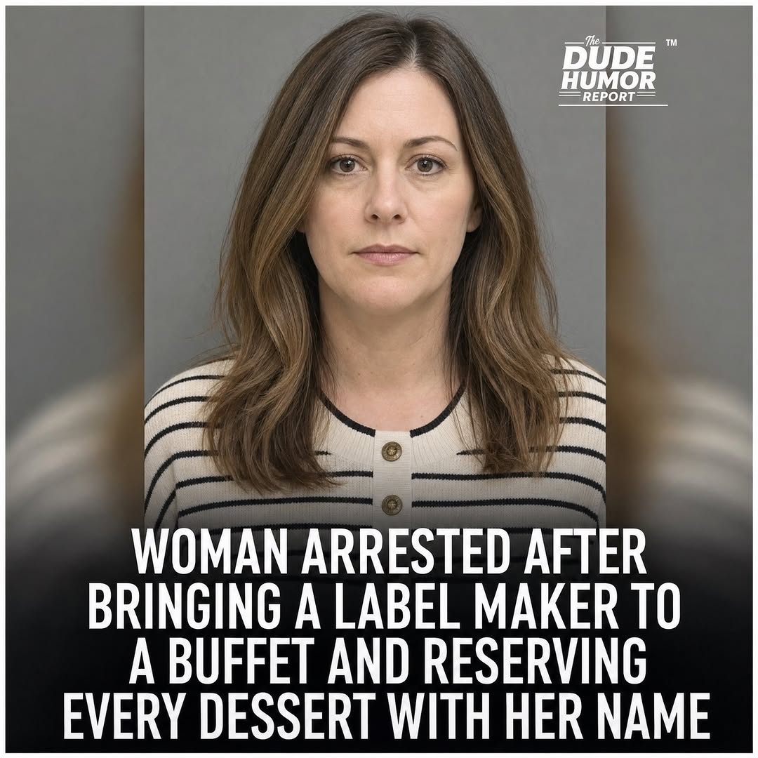WOMAN ARRESTED AFTER BRINGING A LABEL MAKER TO A BUFFET AND RESERVING EVERY DESSERT WITH HER NAME