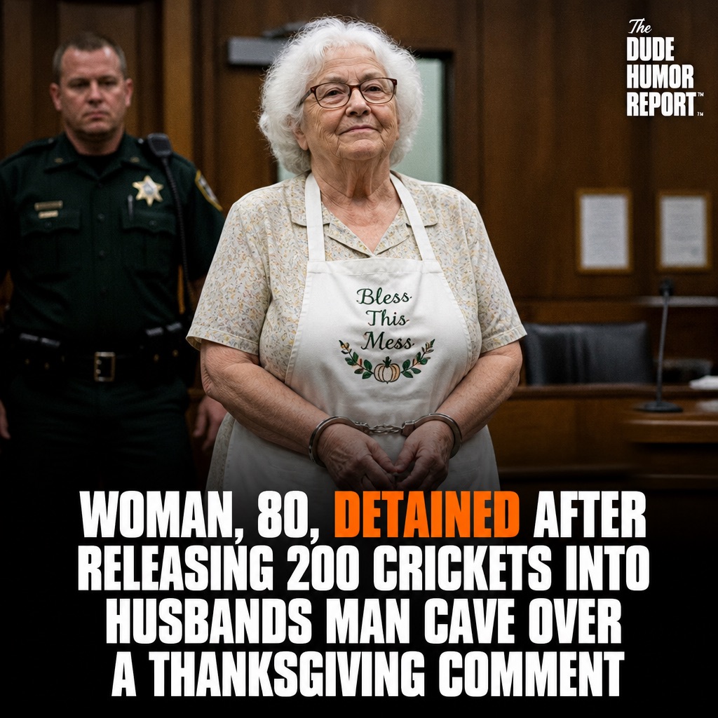 WOMAN, 80, DETAINED AFTER RELEASING 200 CRICKETS INTO HUSBAND'S MAN CAVE OVER THANKSGIVING COMMENT