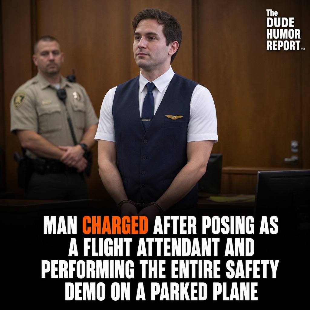 Man Charged After Allegedly Sneaking Onto Parked Plane and Delivering 14-Minute Safety Demonstration to Confused Passengers Waiting to Board