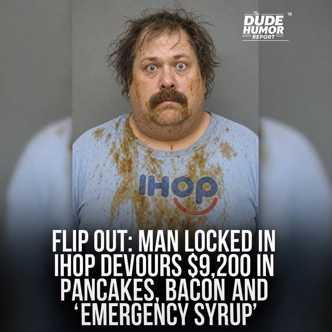 MAN LOCKED INSIDE IHOP OVERNIGHT ALLEGEDLY EATS $9,200 IN PANCAKES, BACON AND "EMERGENCY SYRUP" BEFORE BREAKFAST CROWD ARRIVES