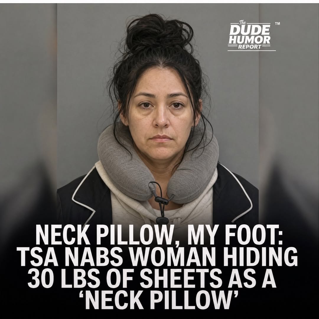 WOMAN BUSTED AFTER ALLEGEDLY STUFFING 30 POUNDS OF BED SHEETS INTO A TRAVEL PILLOW TO DODGE BAG FEES