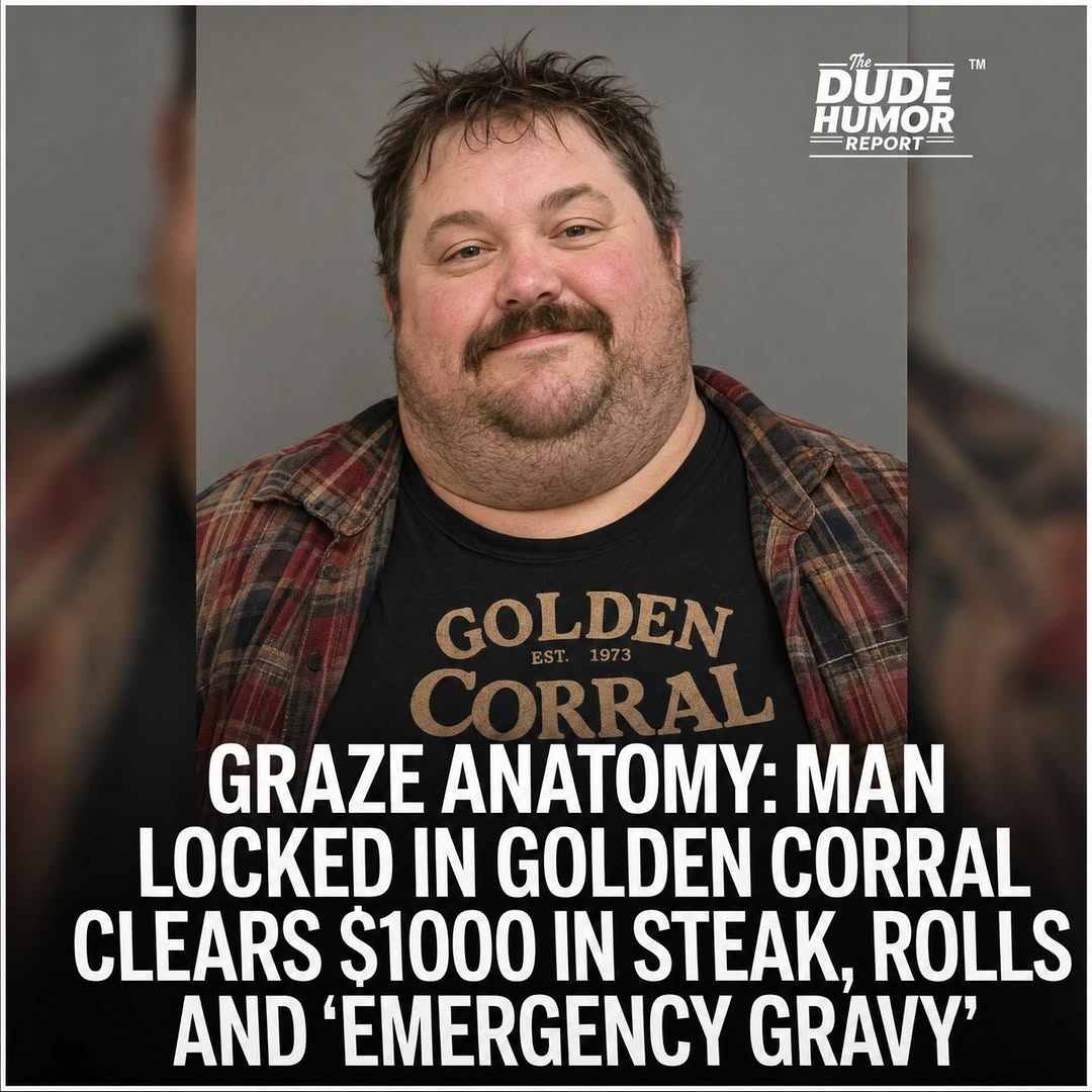 MAN LOCKED INSIDE GOLDEN CORRAL OVERNIGHT ALLEGEDLY EATS $1,000 WORTH OF STEAK, ROLLS AND "EMERGENCY GRAVY" BEFORE SUNRISE