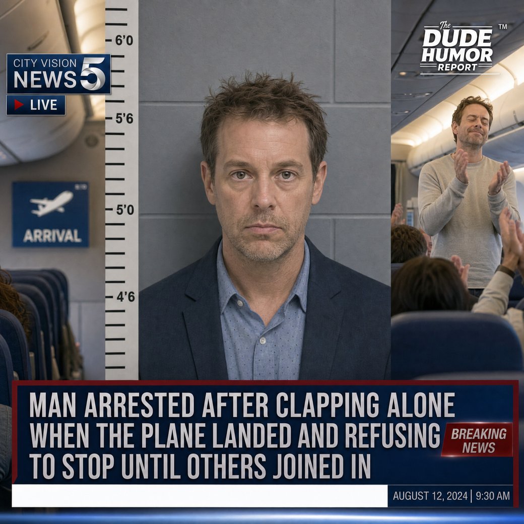 PASSENGERS STUNNED AS MAN STARTS SOLO STANDING OVATION FOR HIMSELF AFTER PLANE LANDS