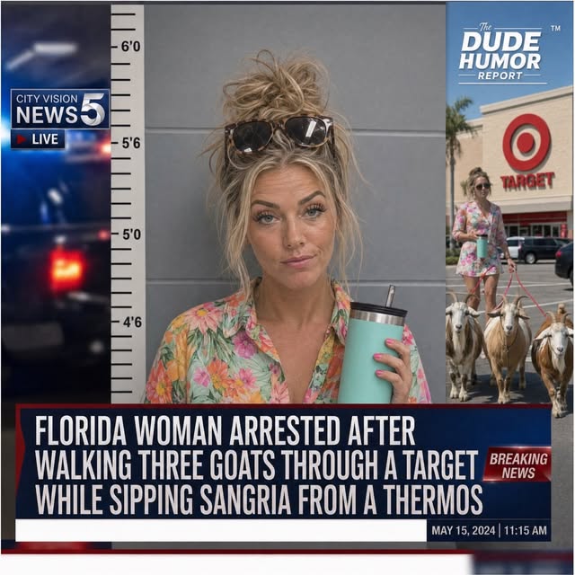 FLORIDA WOMAN ARRESTED AFTER WALKING THREE GOATS THROUGH A TARGET WHILE SIPPING SANGRIA FROM A THERMOS