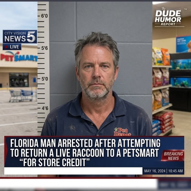 FLORIDA MAN ARRESTED AFTER TRYING TO RETURN A RACCOON TO PETSMART FOR STORE CREDIT