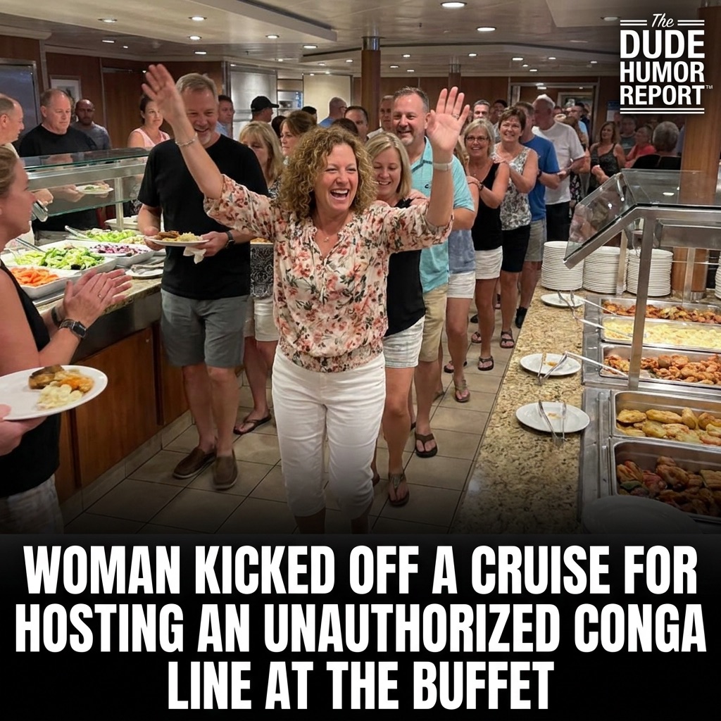 WOMAN KICKED OFF A CRUISE FOR HOSTING AN UNAUTHORIZED CONGA LINE AT THE BUFFET
