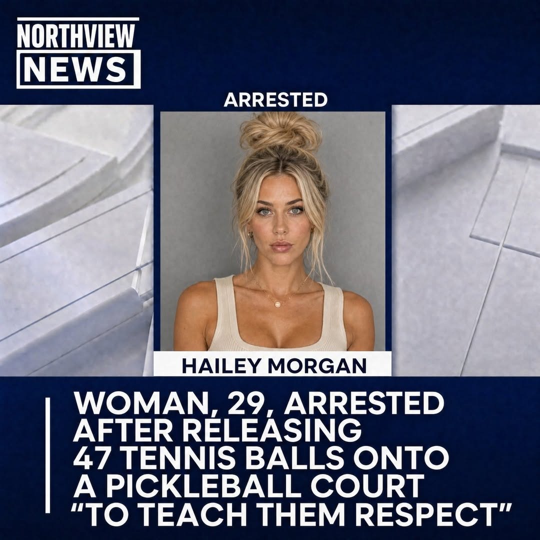 NAPLES, FL — Hailey Morgan, 29, was arrested after allegedly unleashing 47 tennis balls onto a packed pickleball court because she claimed players had “disrespected the sport of kings.”