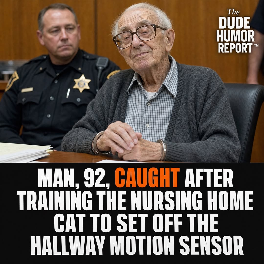 MAN, 92, CAUGHT AFTER TRAINING THE NURSING HOME CAT TO SET OFF THE HALLWAY MOTION SENSOR