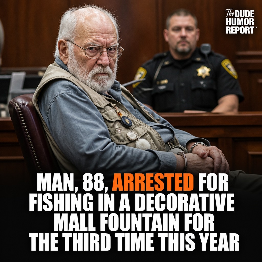 Man, 88, Arrested for Fishing in a Decorative Mall Fountain for the Third Time This Year