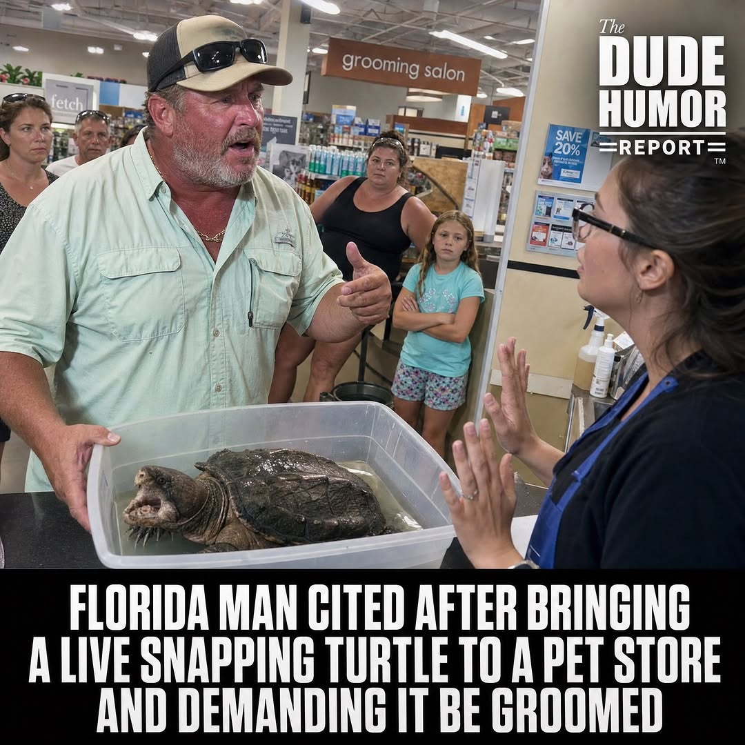 FLORIDA MAN CITED AFTER BRINGING A LIVE SNAPPING TURTLE TO A GROOMING SALON UNDER A FAKE PET NAME