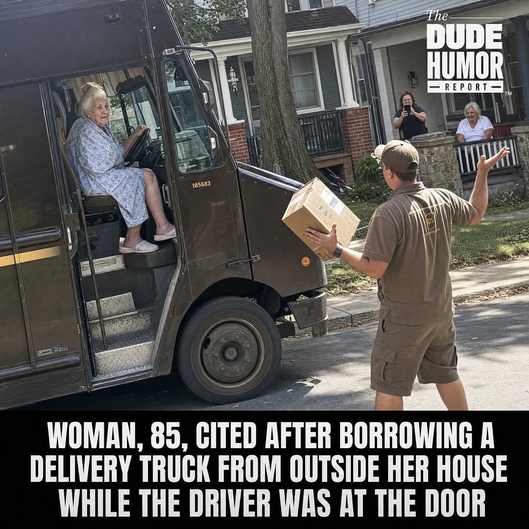 WOMAN, 88, CITED AFTER BORROWING A DELIVERY TRUCK FROM OUTSIDE HER HOUSE WHILE THE DRIVER WAS AT THE DOOR