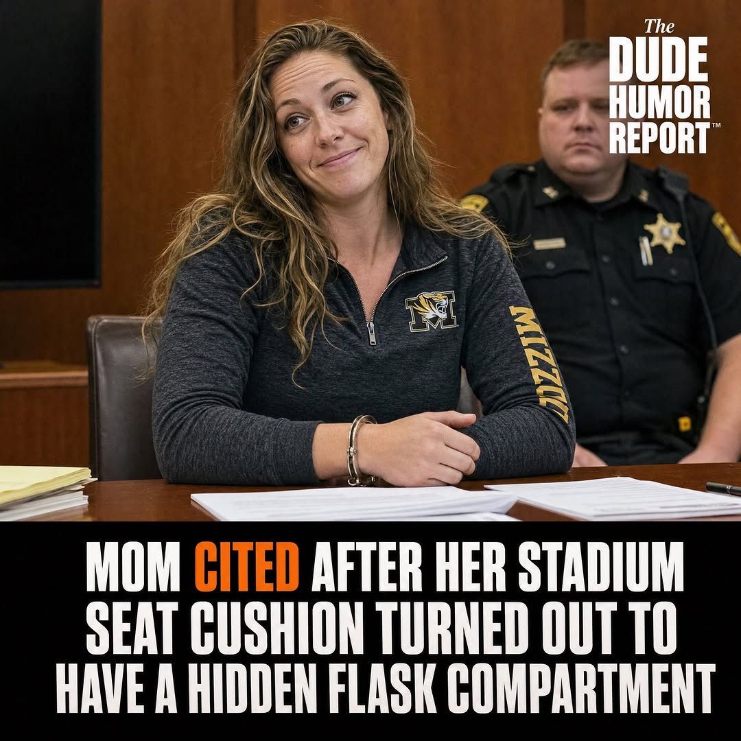 MOM CITED AFTER HER STADIUM SEAT CUSHION TURNED OUT TO HAVE A HIDDEN FLASK COMPARTMENT