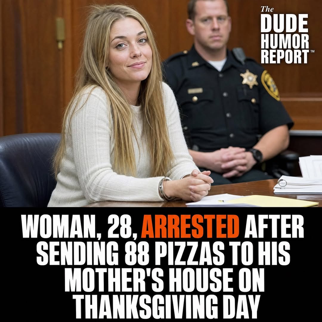 WOMAN, 28, ARRESTED AFTER SENDING 88 PIZZAS TO HIS MOTHER'S HOUSE ON THANKSGIVING DAY