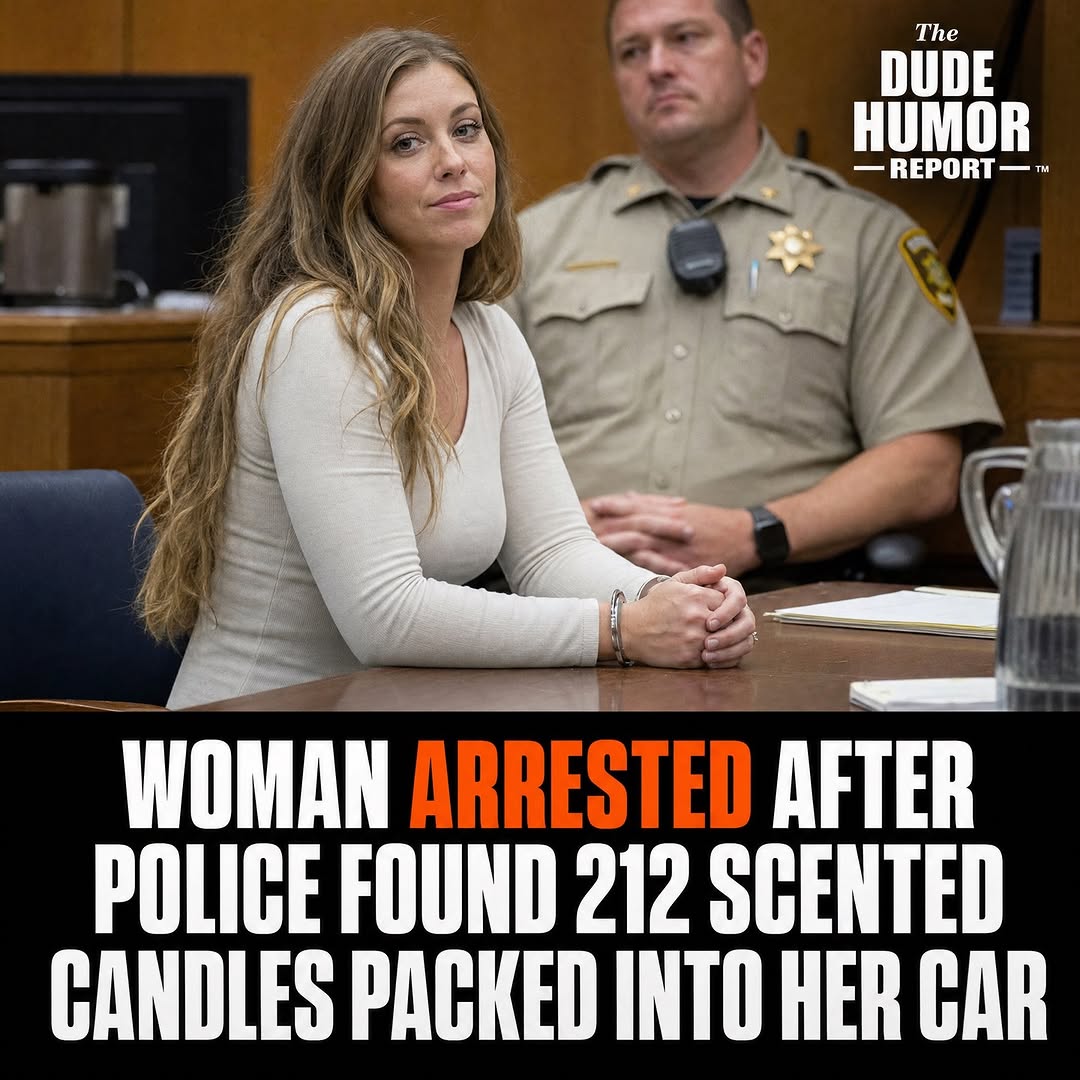WOMAN ARRESTED AFTER POLICE FOUND 212 SCENTED CANDLES PACKED INTO HER CAR