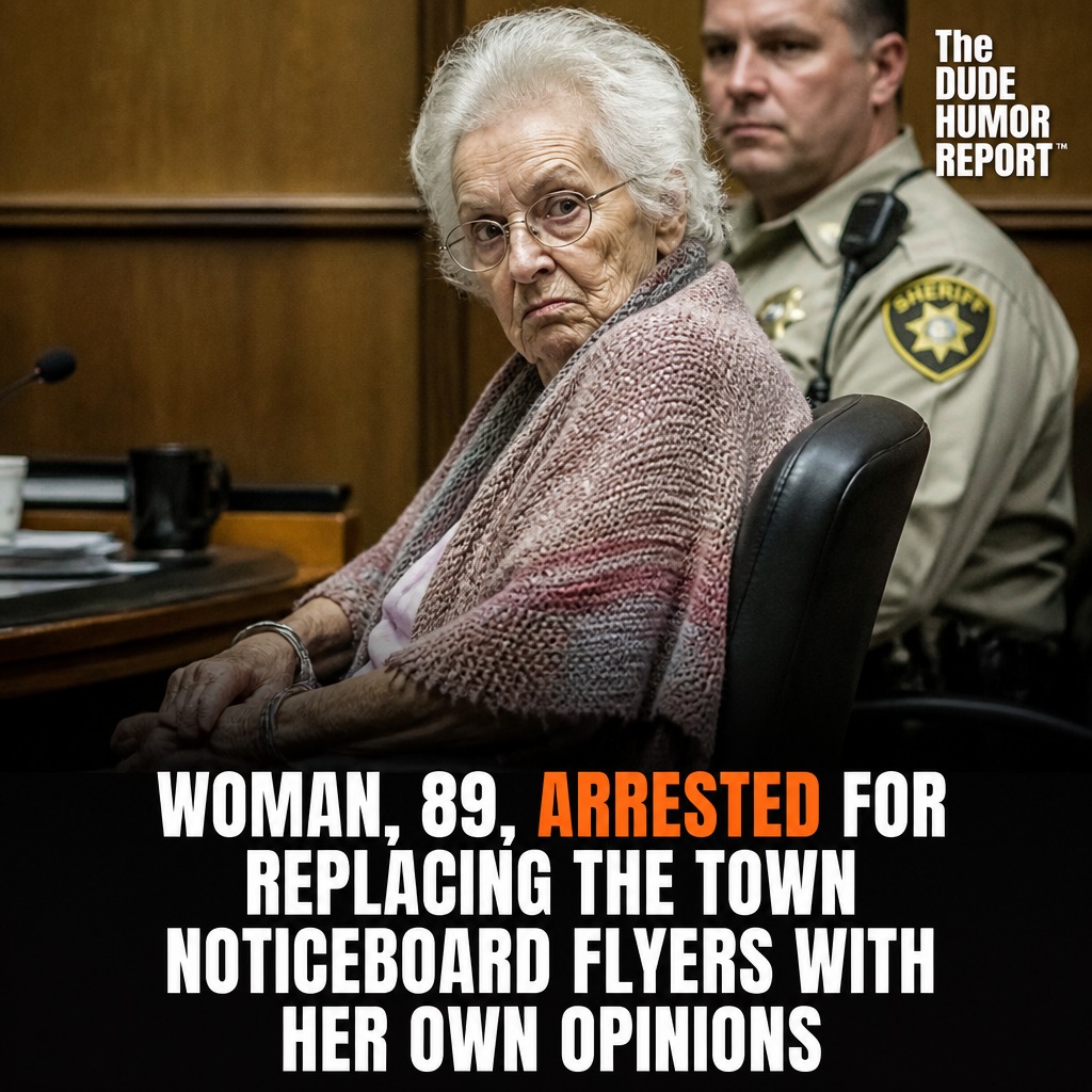 Woman, 89, Arrested for Replacing the Town Noticeboard Flyers With Her Own Opinions