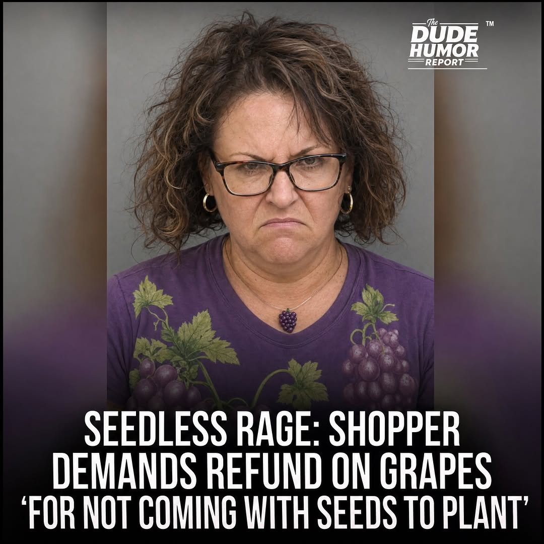 SEEDLESS RAGE: SHOPPER DEMANDS REFUND ON GRAPES "FOR NOT COMING WITH SEEDS TO PLANT"
