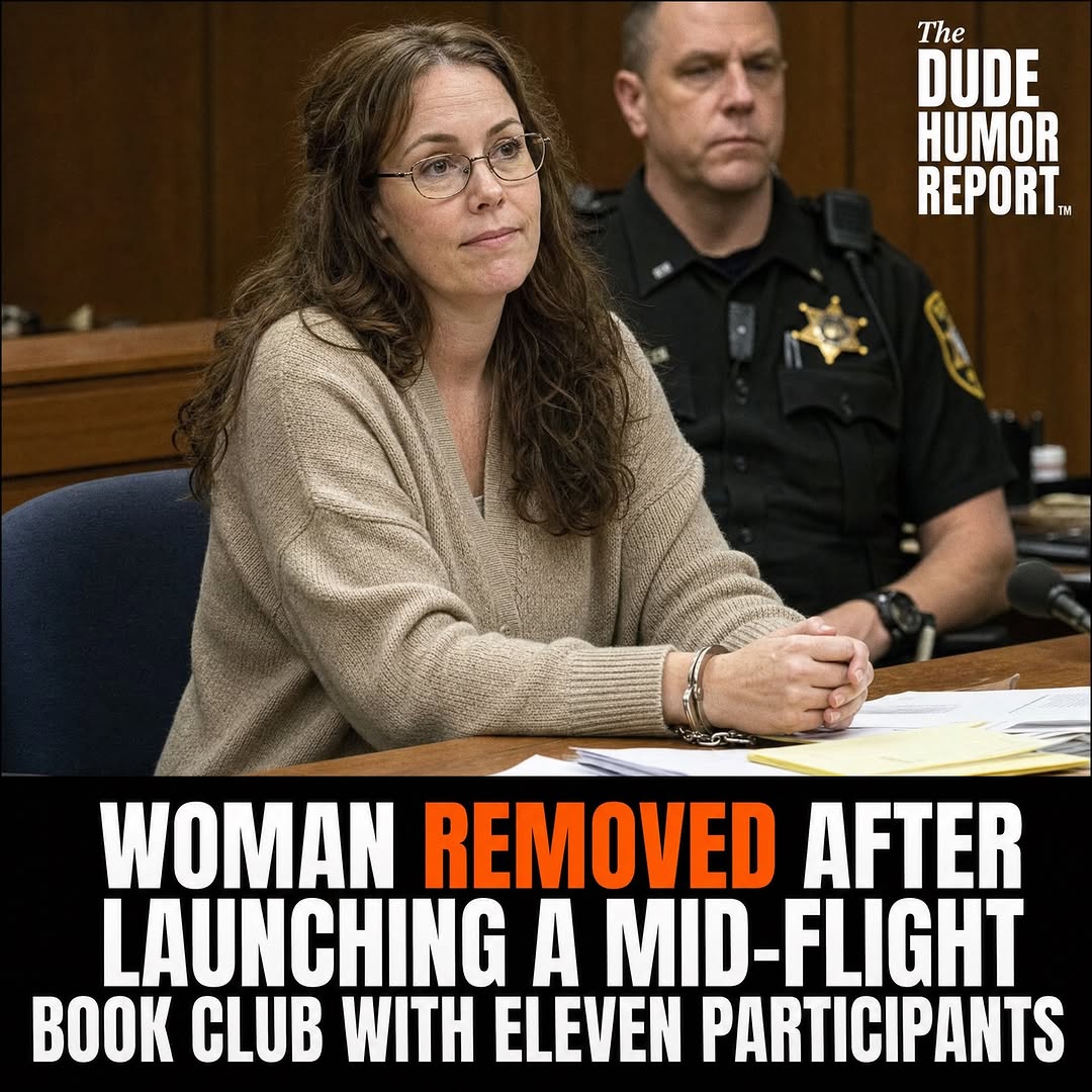 WOMAN REMOVED AFTER LAUNCHING A MID-FLIGHT BOOK CLUB WITH ELEVEN PARTICIPANTS