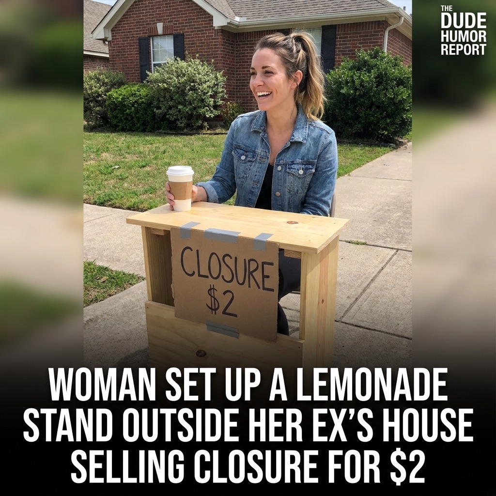 WOMAN SETS UP LEMONADE STAND OUTSIDE EX'S HOUSE, CHARGES $2 FOR "CLOSURE"