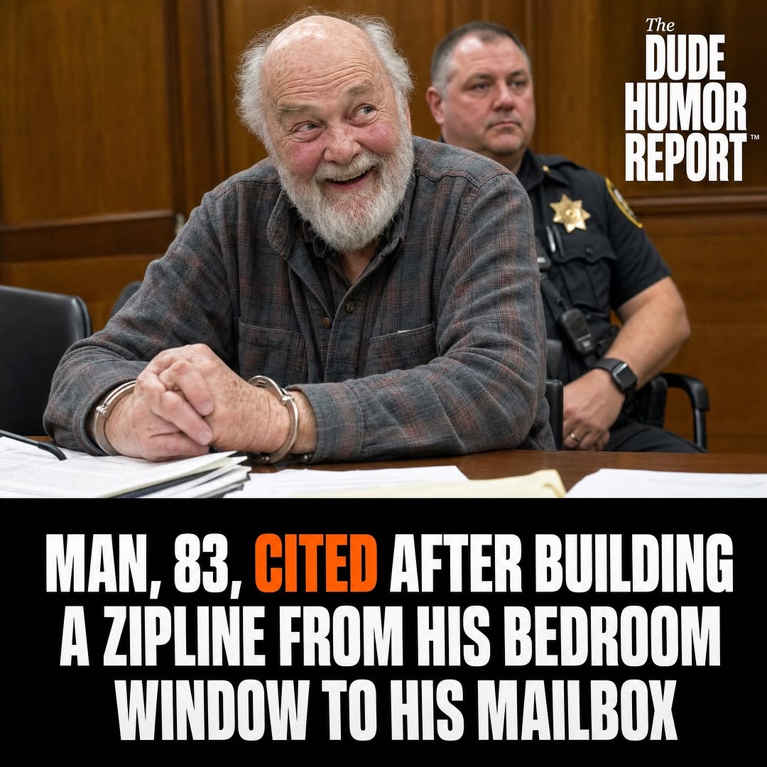 MAN, 83, CITED AFTER BUILDING A ZIPLINE FROM HIS BEDROOM WINDOW TO HIS MAILBOX