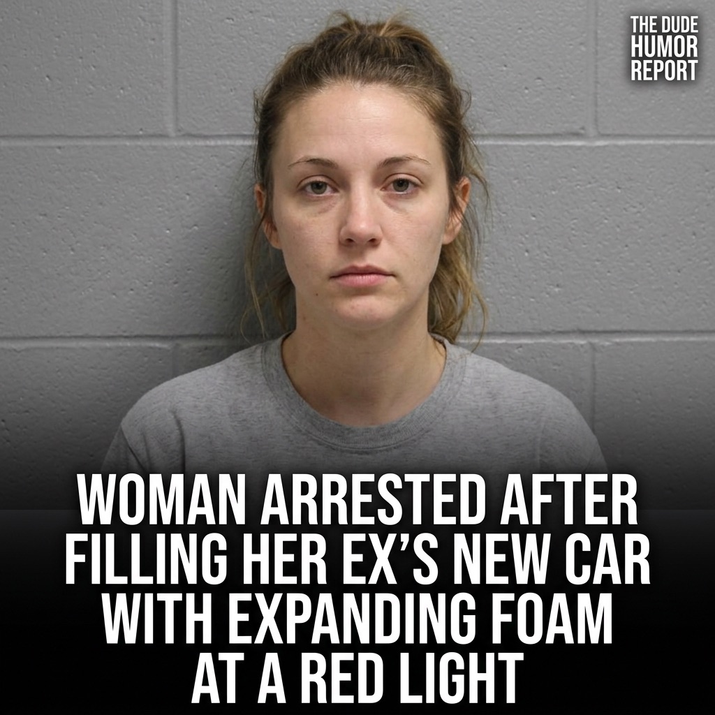 WOMAN ARRESTED AFTER FILLING HER EX'S NEW CAR WITH EXPANDING FOAM AT A RED LIGHT