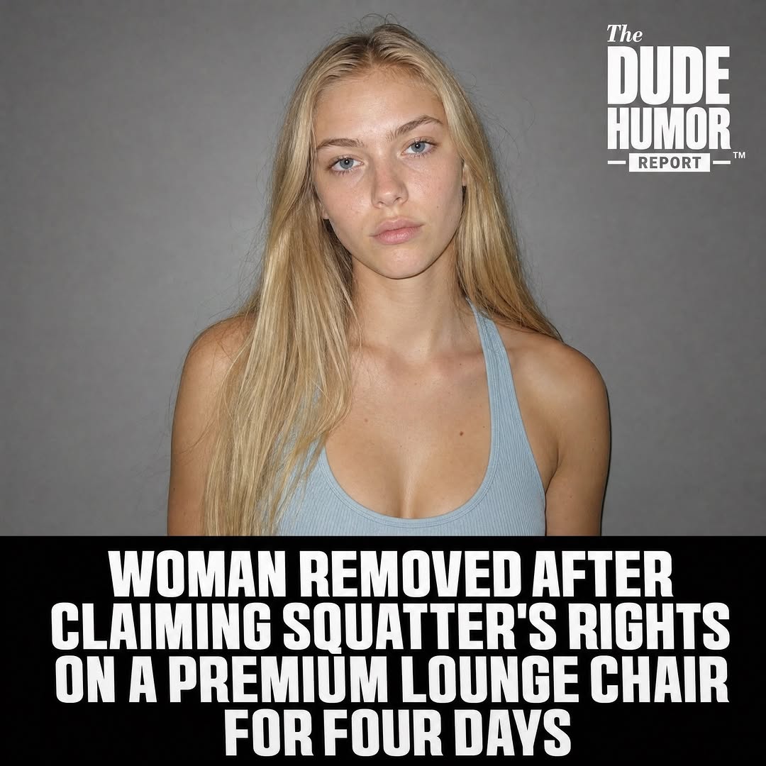 PASSENGER LEXI DURBAN, 25, WAS REMOVED FROM A CRUISE AFTER CLAIMING SQUATTER'S RIGHTS ON A PREMIUM RESERVED LOUNGE CHAIR AND REFUSING TO VACATE IT FOR FIVE CONSECUTIVE DAYS
