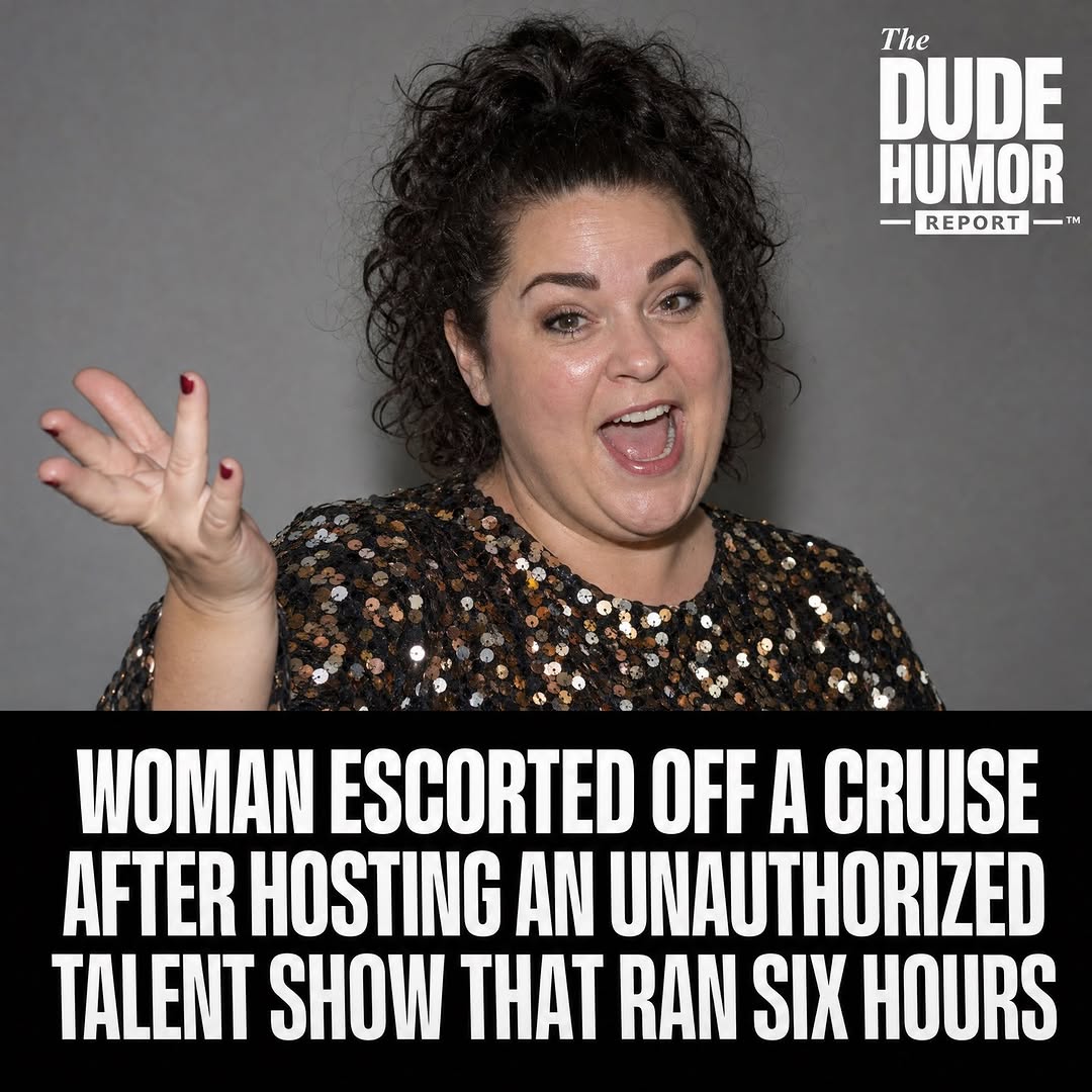 PASSENGER RHONDA BASKETTE, 39, WAS ESCORTED OFF A CRUISE SHIP AFTER HOSTING AN UNAUTHORIZED TALENT SHOW IN THE MAIN LOUNGE THAT RAN SIX CONSECUTIVE HOURS