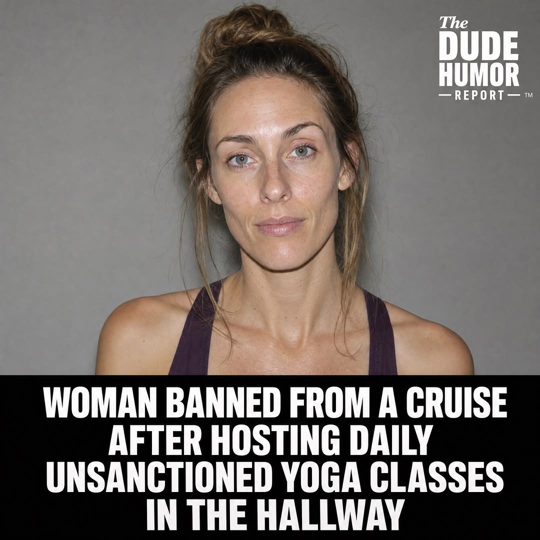 PASSENGER NINA HOLCOMB, 31, WAS BANNED FROM THE CRUISE LINE AFTER RUNNING THREE UNSANCTIONED YOGA CLASSES DAILY IN A SHIP CORRIDOR, BLOCKING CREW AND ROOM SERVICE FOR FOUR DAYS