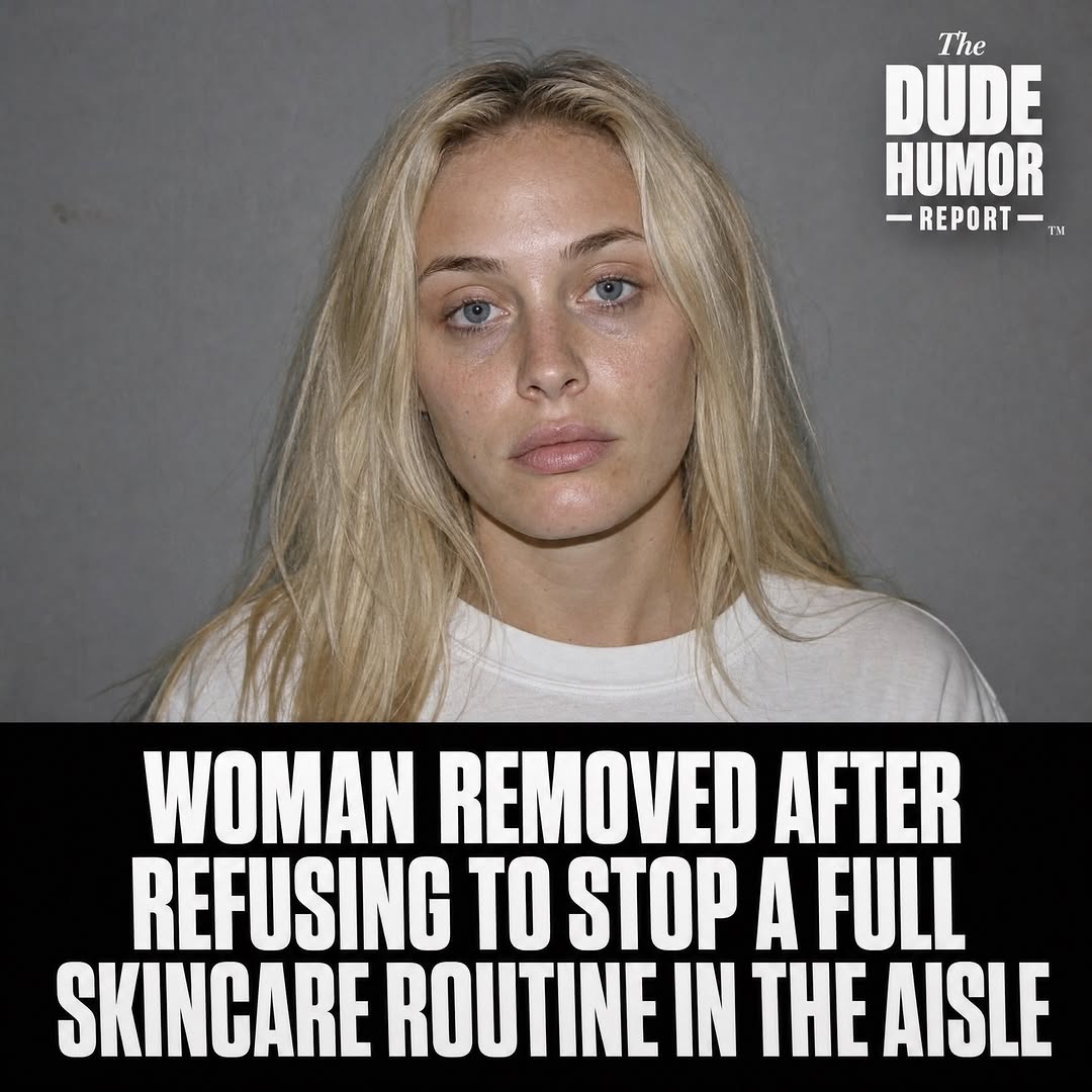PASSENGER TAYLOR BRENNAN, 29, WAS REMOVED FROM A FLIGHT AFTER SETTING UP A FULL TEN-STEP SKINCARE ROUTINE IN THE AISLE, BLOCKING BOARDING FOR TWENTY MINUTES