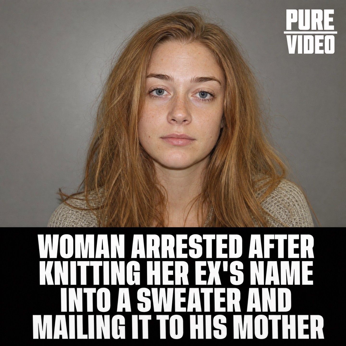 WOMAN ARRESTED AFTER KNITTING HER EX'S FULL NAME INTO A SWEATER AND MAILING IT TO HIS MOTHER