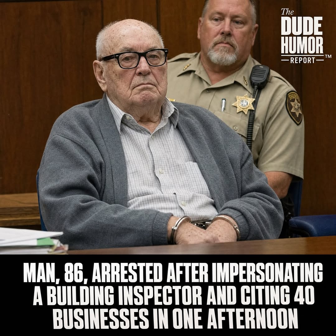 MAN, 86, ARRESTED AFTER IMPERSONATING A BUILDING INSPECTOR AND CITING 40 BUSINESSES IN ONE AFTERNOON
