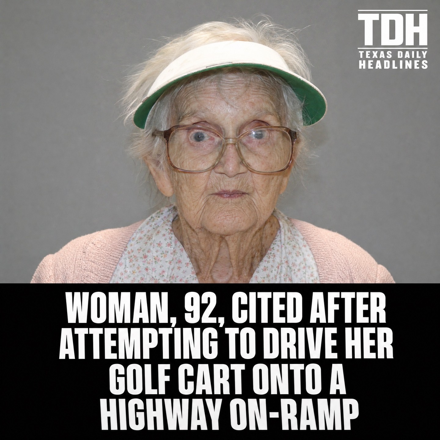 WOMAN, 92, CITED AFTER ATTEMPTING TO DRIVE HER GOLF CART ONTO A HIGHWAY ON-RAMP
