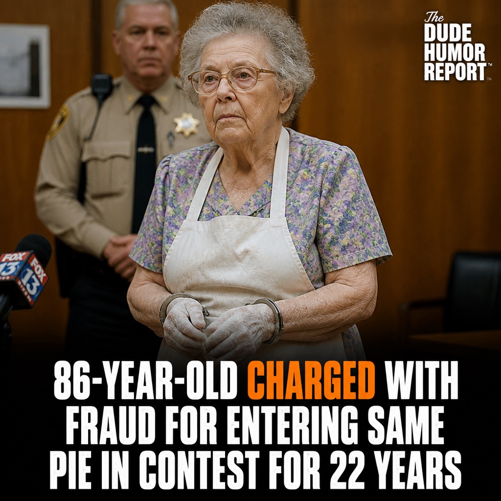 86-YEAR-OLD CHARGED WITH FRAUD FOR ENTERING SAME PIE IN CONTEST FOR 22 YEARS — "THE RECIPE NEVER CHANGED BECAUSE THE RECIPE IS CORRECT"