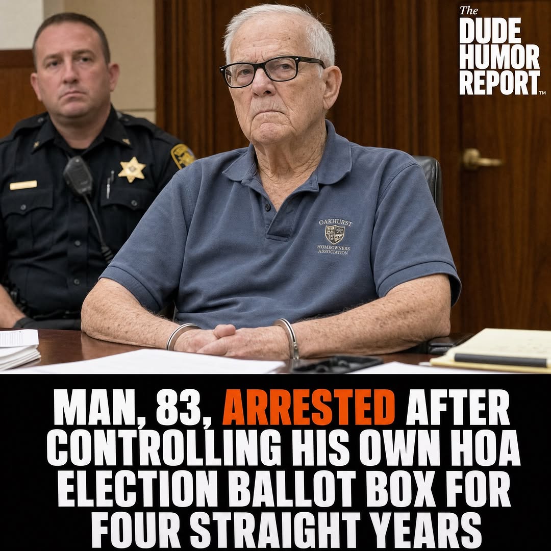 MAN, 83, ARRESTED AFTER CONTROLLING HIS OWN HOA ELECTION BALLOT BOX FOR FOUR STRAIGHT YEARS