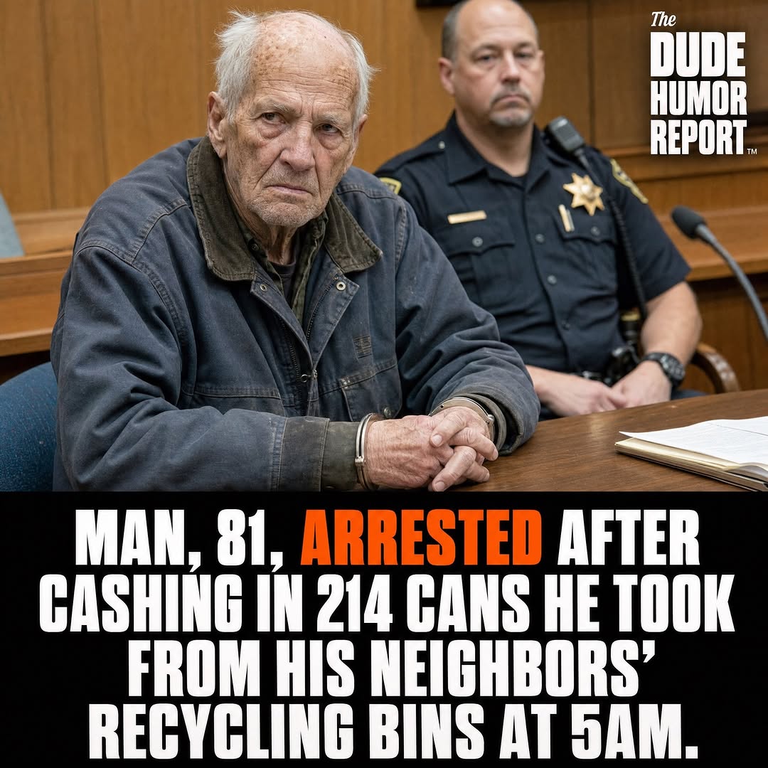 MAN, 81, ARRESTED AFTER CASHING IN 214 CANS HE TOOK FROM HIS NEIGHBORS' RECYCLING BINS AT 5AM