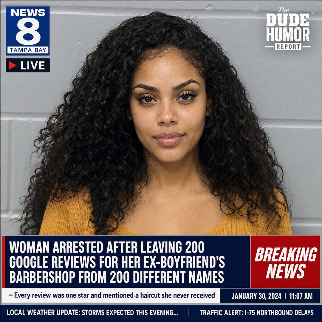 WOMAN ARRESTED AFTER LEAVING 200 GOOGLE REVIEWS FOR HER EX-BOYFRIEND'S BARBERSHOP FROM 200 DIFFERENT NAMES