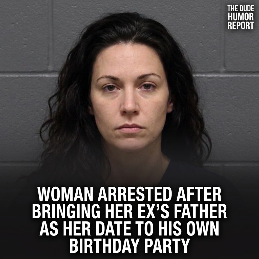 WOMAN ARRESTED AFTER BRINGING HER EX'S FATHER AS HER DATE TO HIS OWN BIRTHDAY PARTY