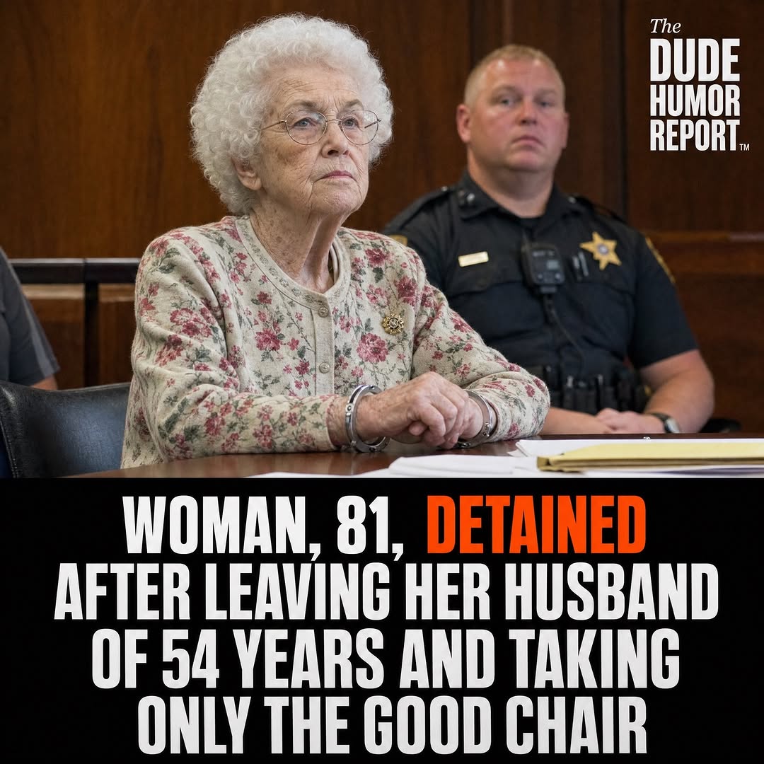 WOMAN, 81, DETAINED AFTER LEAVING HER HUSBAND OF 54 YEARS AND TAKING ONLY THE GOOD CHAIR
