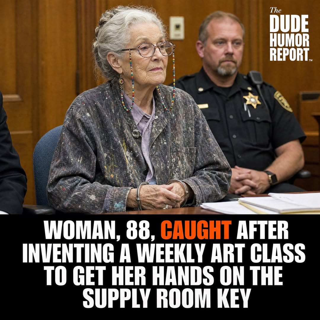 WOMAN, 88, CAUGHT AFTER INVENTING A WEEKLY ART CLASS TO GET HER HANDS ON THE SUPPLY ROOM KEY