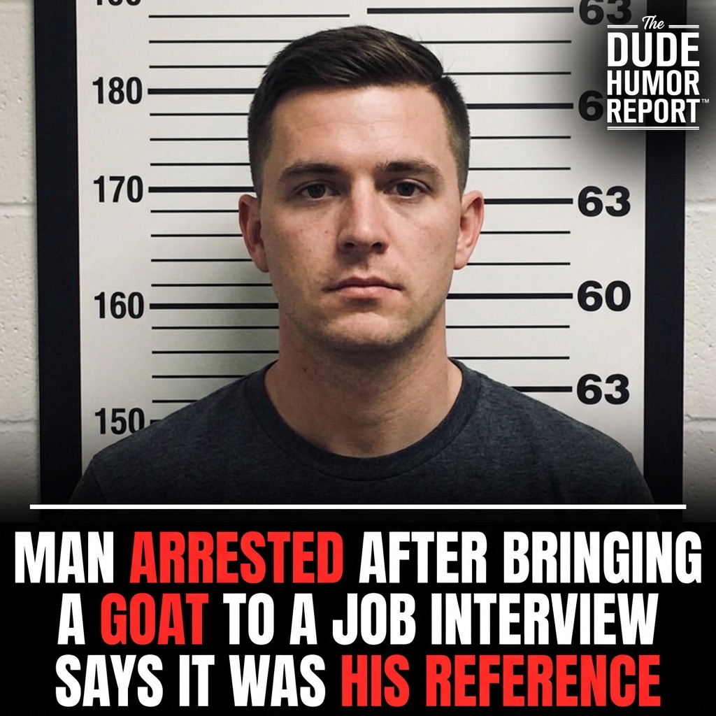 MAN ARRESTED AFTER BRINGING A GOAT TO A JOB INTERVIEW, SAYS IT WAS HIS REFERENCE