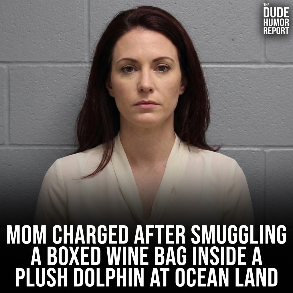 MOM CHARGED AFTER SMUGGLING A BOXED WINE BAG INSIDE A PLUSH DOLPHIN AT OCEAN LAND
