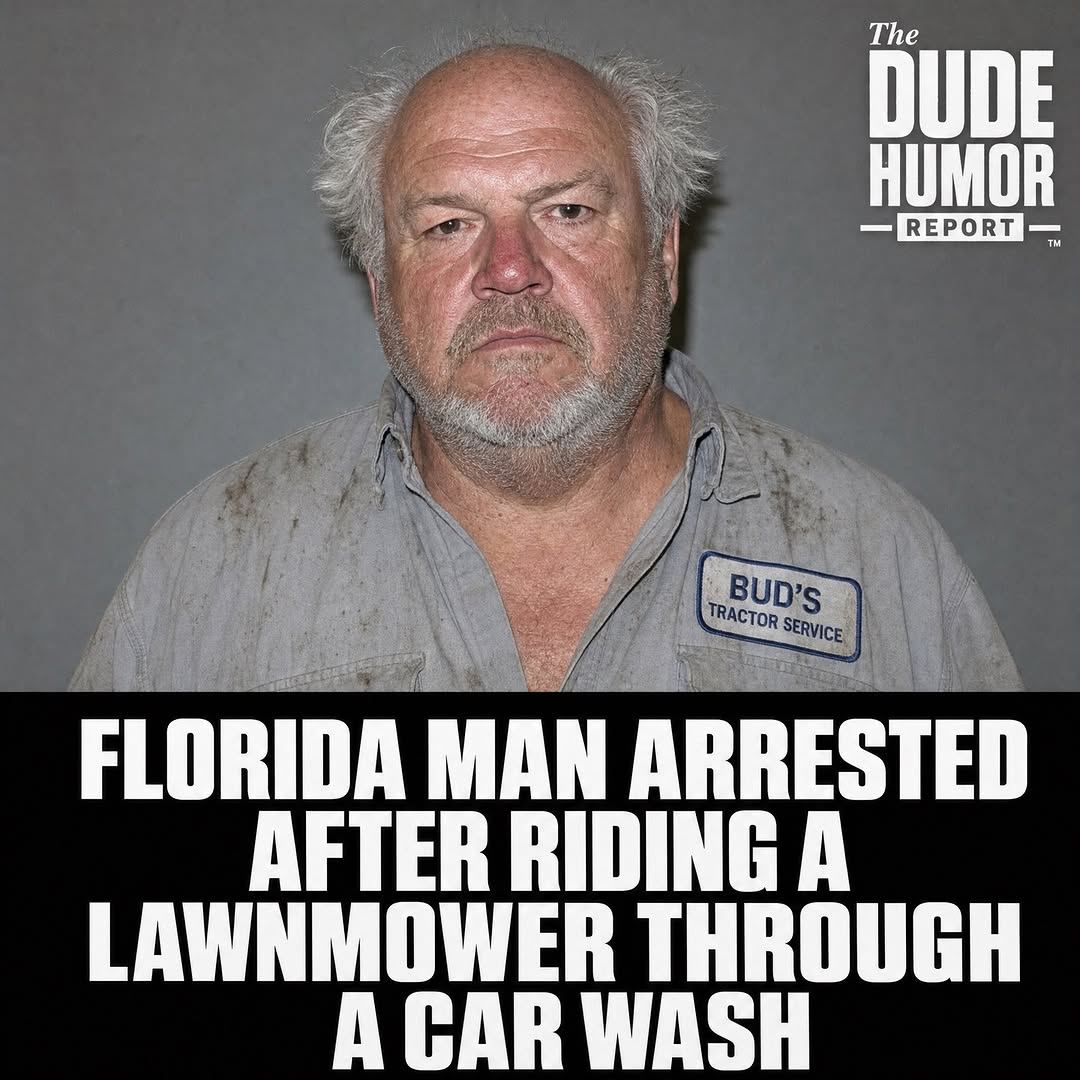 FLORIDA MAN ARRESTED AFTER RIDING A LAWNMOWER THROUGH A CAR WASH